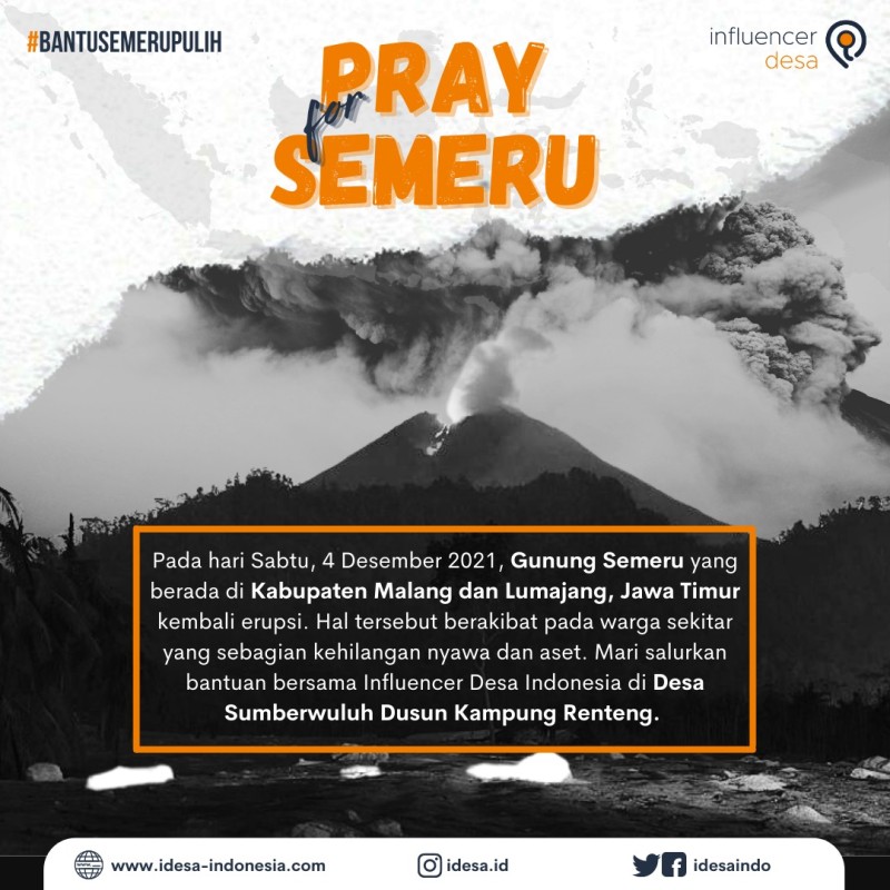 #BantuSemeruPulih Masyarakat yang terdampak erupsi gunung Semeru