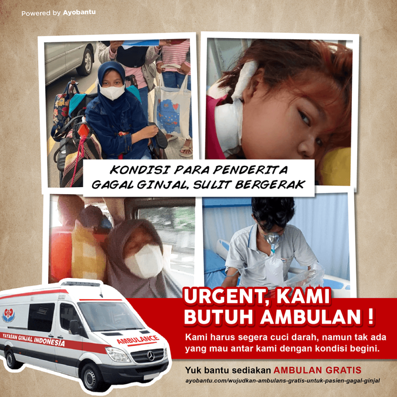 Wujudkan Ambulans Gratis Untuk Pasien Gagal Ginjal
