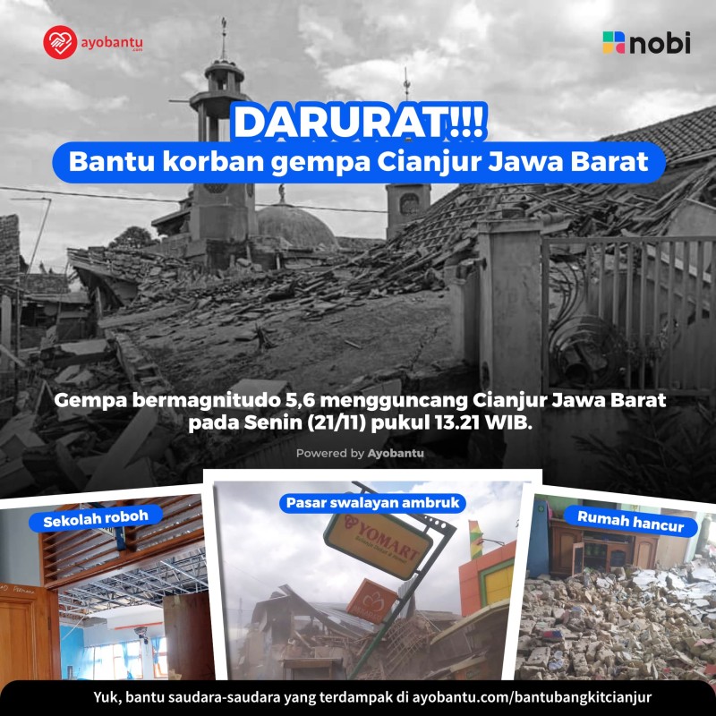 #BantuBangkit Korban Gempa Cianjur - Nobi